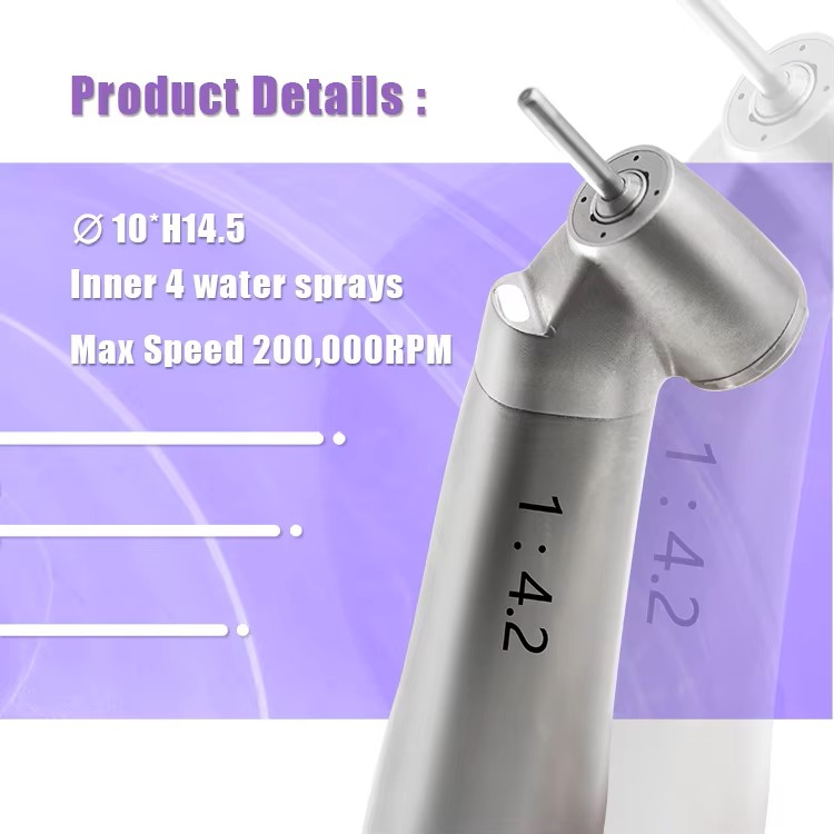 1:4.2 Contra Angle Fiber Optic Low Speed Handpiece