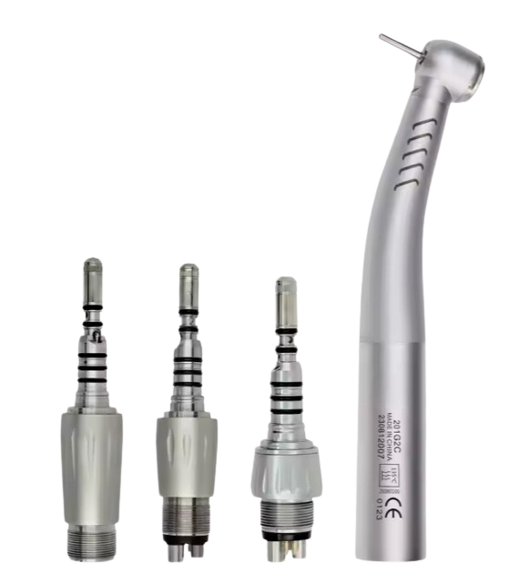 High-Speed Dental Fiber Optic LED Handpiece - Large Torque Air Turbines with 2/4/6 Hole Quick Coupler