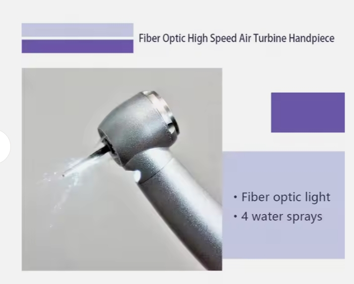 High-Speed Dental Fiber Optic LED Handpiece - Large Torque Air Turbines with 2/4/6 Hole Quick Coupler