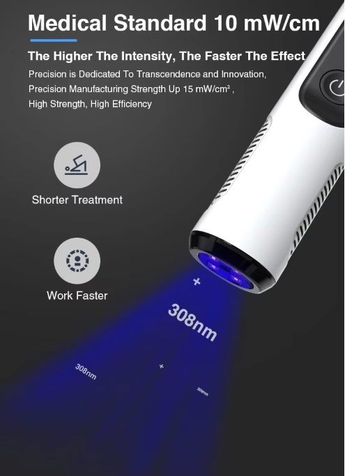 Narrow Band Excimer 308/311nm Light Therapy Lamp for Psoriasis and Vitiligo