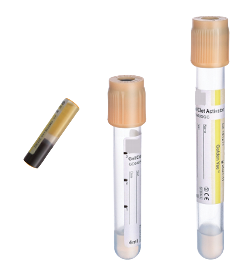 Golden Vac™ Gold-Top Vacuum Blood Tubes – Ideal for Serum Determinations in Chemistry, Immunology, and Serology