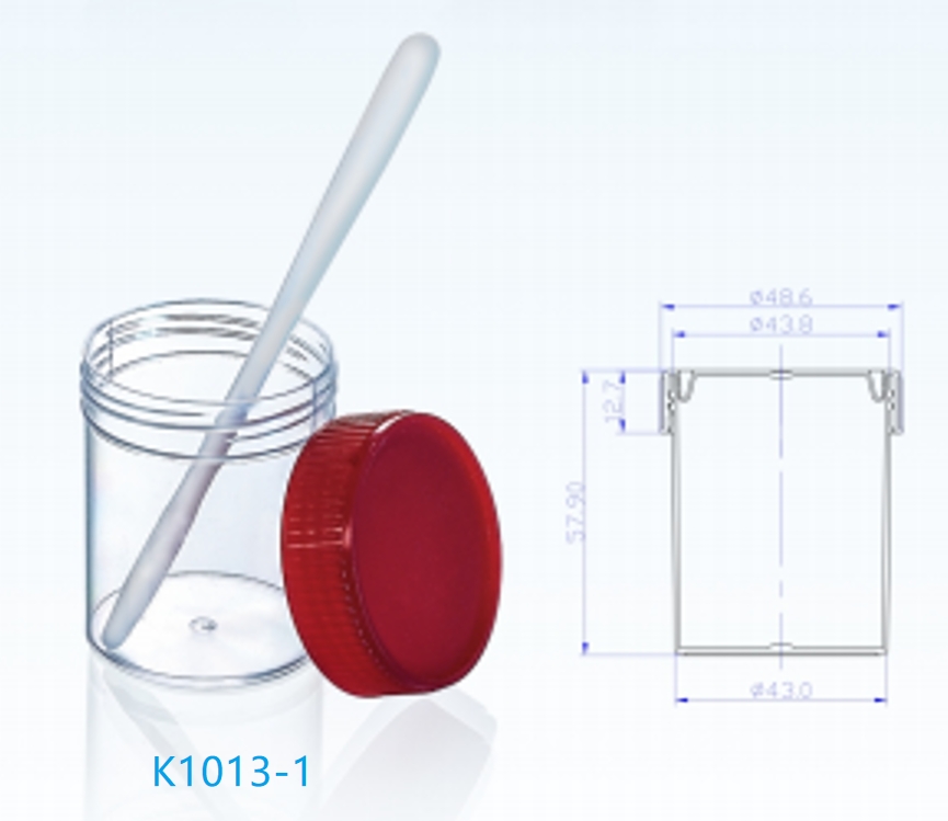 K1013-1 60mL Fecal/Stool Specimen Collection Container with Spatula – Reliable & Convenient