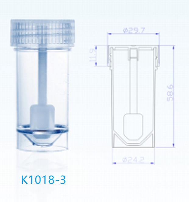 K1018-3-20mL Fecal/Stool Specimen Containers with Integrated Collection Scoop – Ideal for Clinical Use