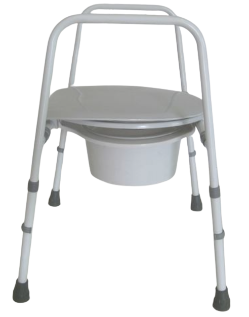 Light-Weight Adjustable Steel Commode Chair – Foldable & Space-Saving Design