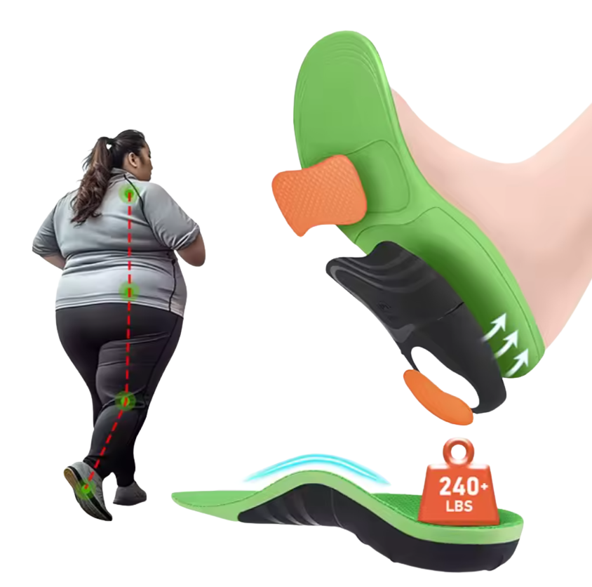 Heavy Duty Orthotic Arch Support Insoles – High Arch Pain Relief for Men & Women (240+ lbs)