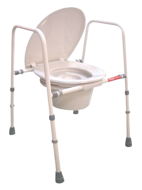 Light-Weight Adjustable Steel Commode Chair – Foldable & Space-Saving Design