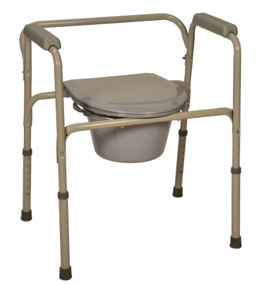 Steel commode chair adjustable, powder coated commode chair, bedside toilet chair for elderly, hospital commode chair with adjustable height