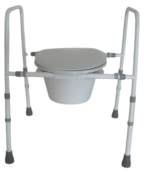 Light-Weight Adjustable Steel Commode Chair – Foldable & Space-Saving Design