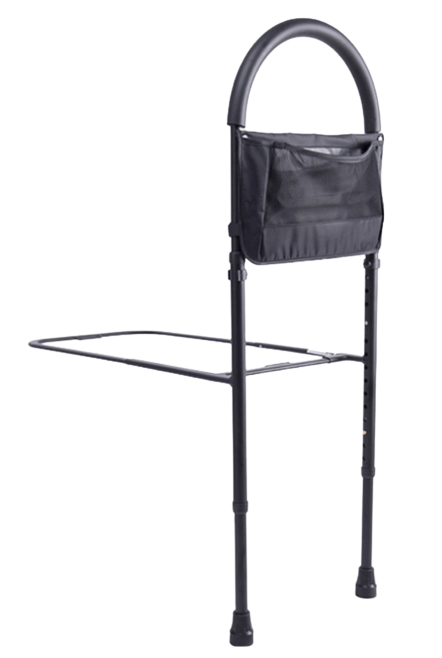 Adjustable Bedside Safety Rail with Steel Frame and Soft Foam Grip