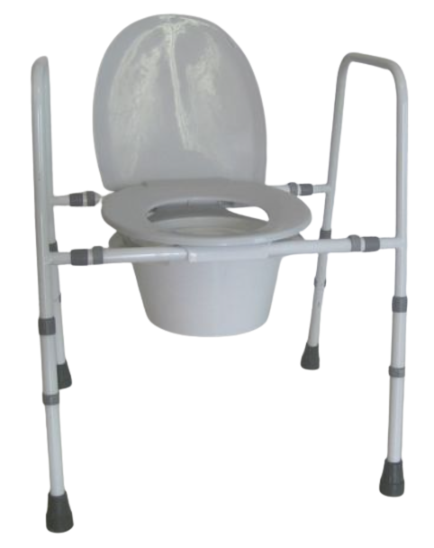 Light-Weight Adjustable Steel Commode Chair – Foldable & Space-Saving Design