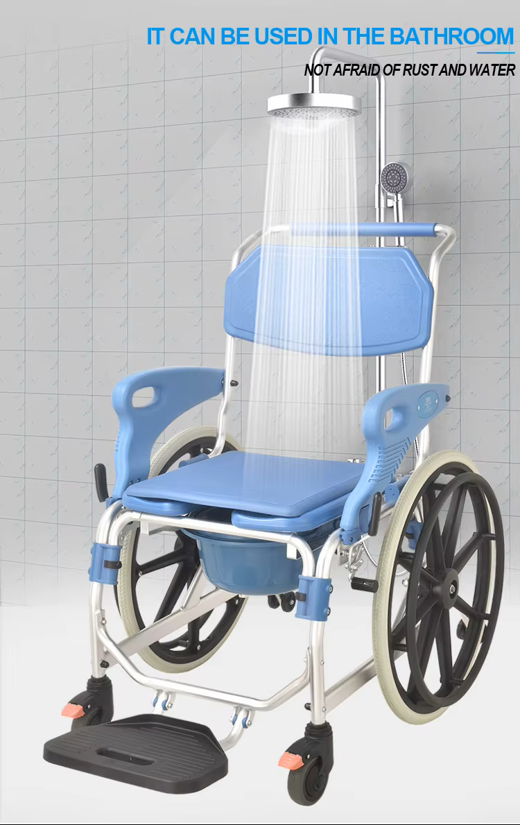 Commode Chair Toilet Portable Folding Commode Wheelchair Shower Disable Chairs for Bathrooms