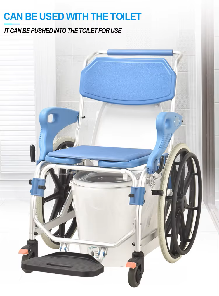 Commode Chair Toilet Portable Folding Commode Wheelchair Shower Disable Chairs for Bathrooms