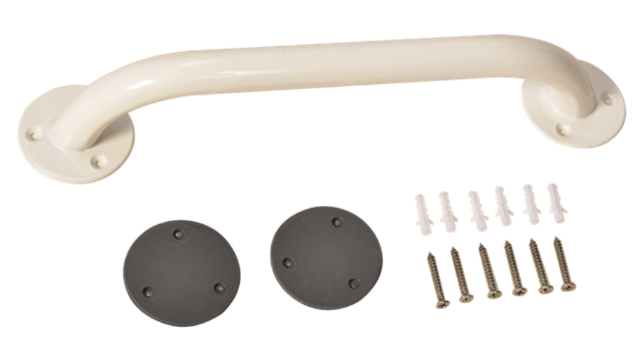 12-Inch Steel Bathtub Grab Bar – Platinum Silver Finish | Safety Handrail for Seniors & Disabled