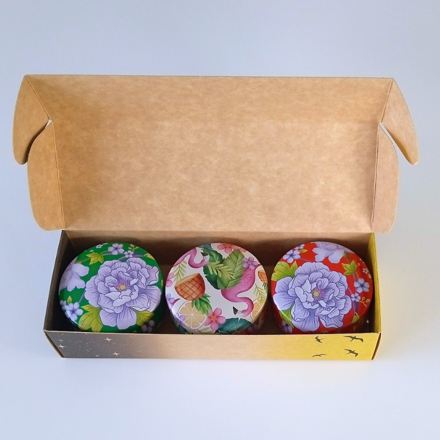 Coffret 3 bougies parfumées : Chérubin - Pinky girl - Amour infini - Parfum des parfumeries de Grasse(France) 