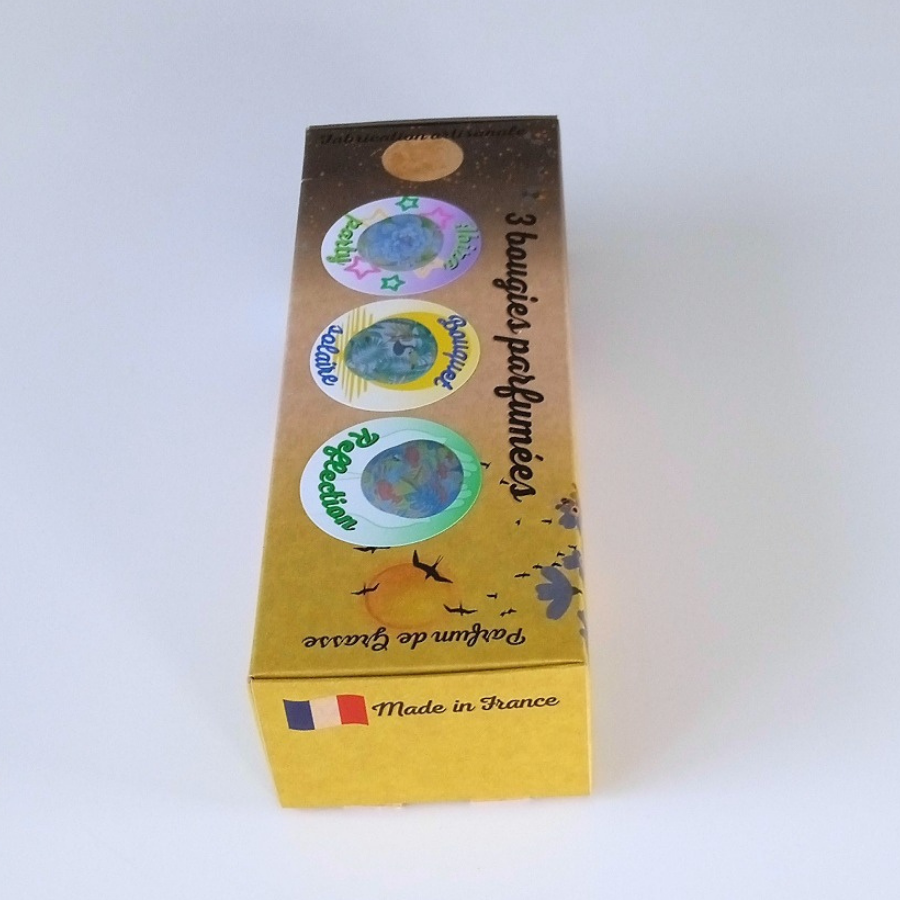 Coffret 3 bougies parfumées : Ibiza party - Bouquet solaire - Reflection - Parfum des parfumeries de Grasse(France)