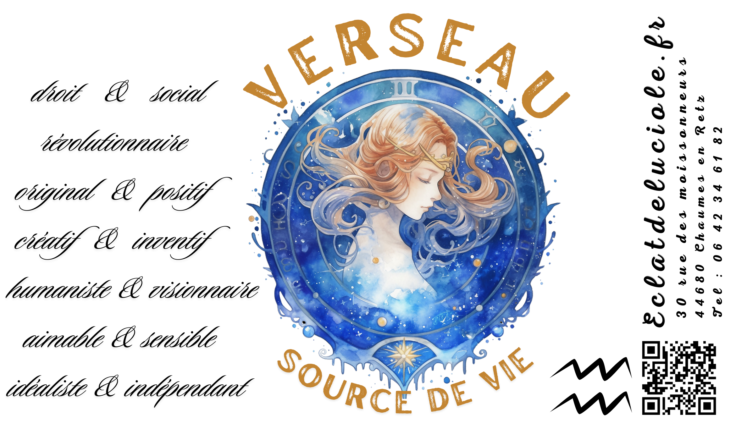 Bougie signe astrologique : Verseau