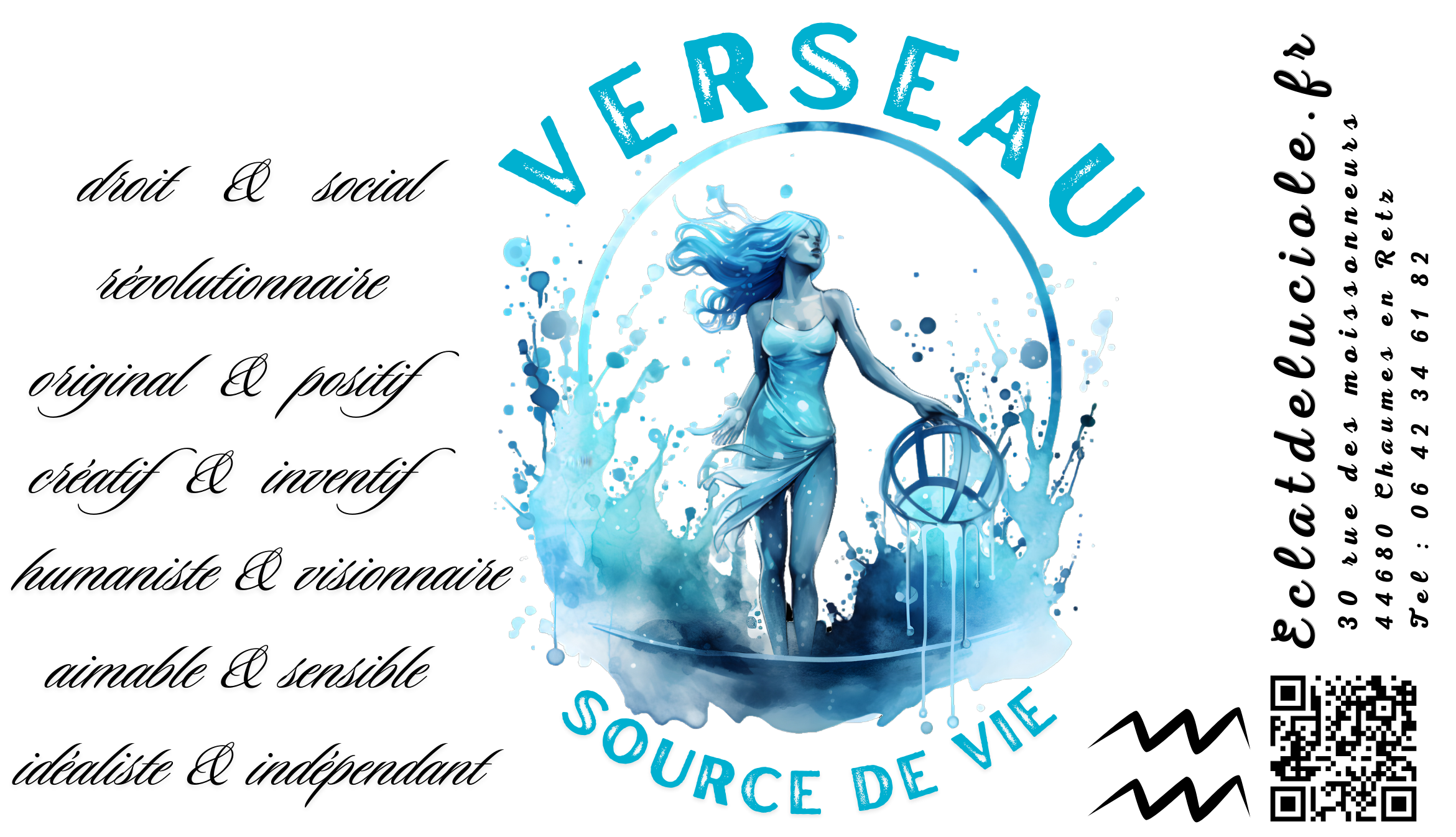 Bougie signe astrologique : Verseau