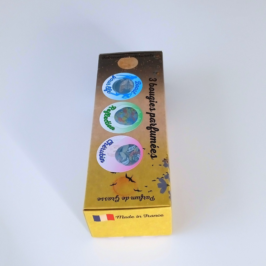 Coffret 3 bougies parfumées Boost your life - Reflection - Chérubin - Parfum des parfumeries de Grasse(France)