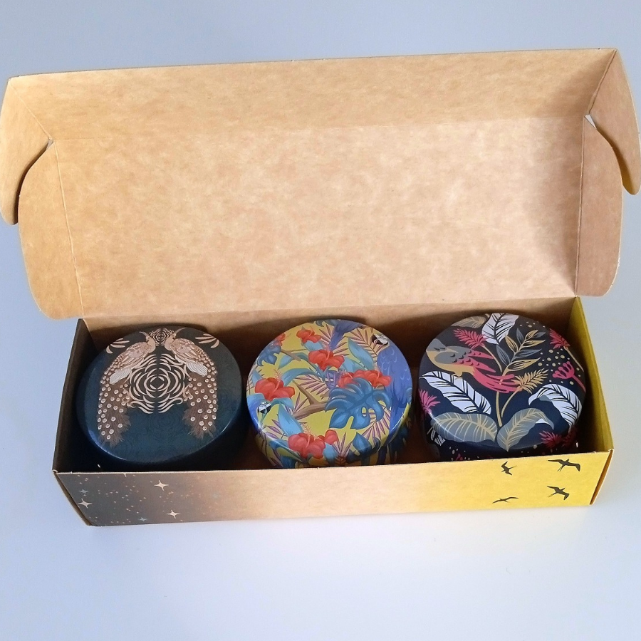 Coffret 3 bougies parfumées Boost your life - Reflection - Chérubin - Parfum des parfumeries de Grasse(France)