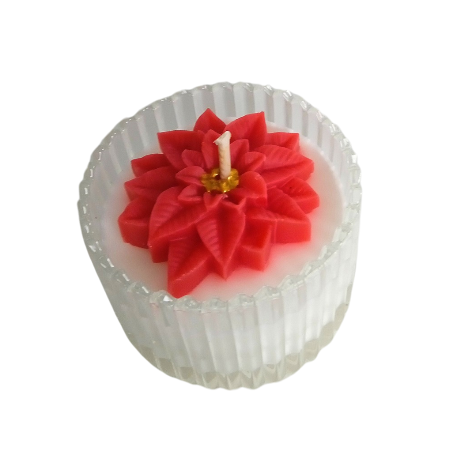 Bougie Fleurs de Noël