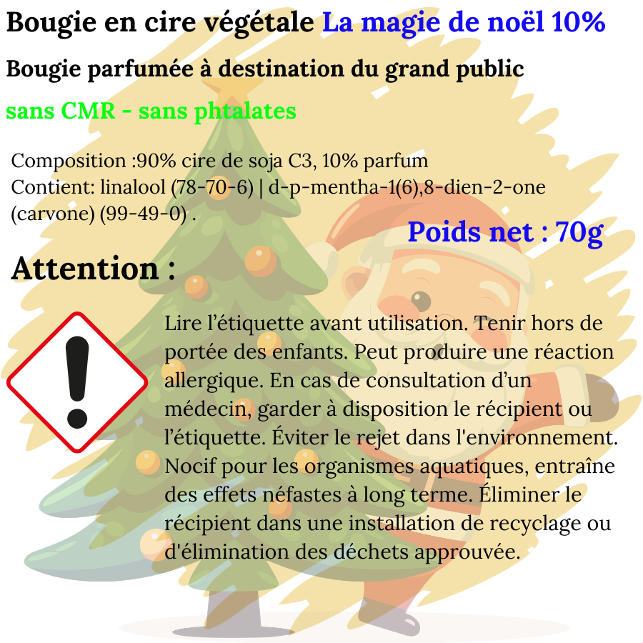 Bougie fantaisie la magie de Noël