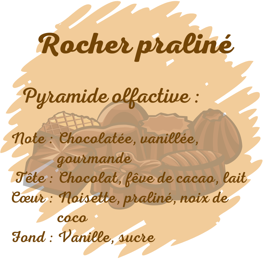 Bougie gourmande "rocher praliné"