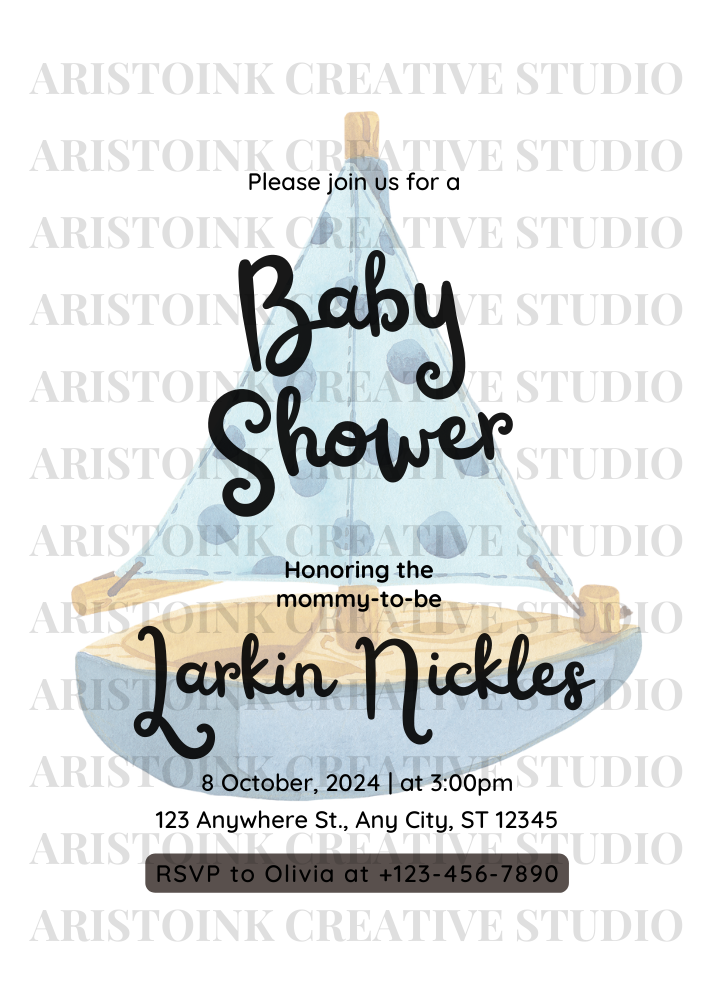 Blue boat Baby Shower