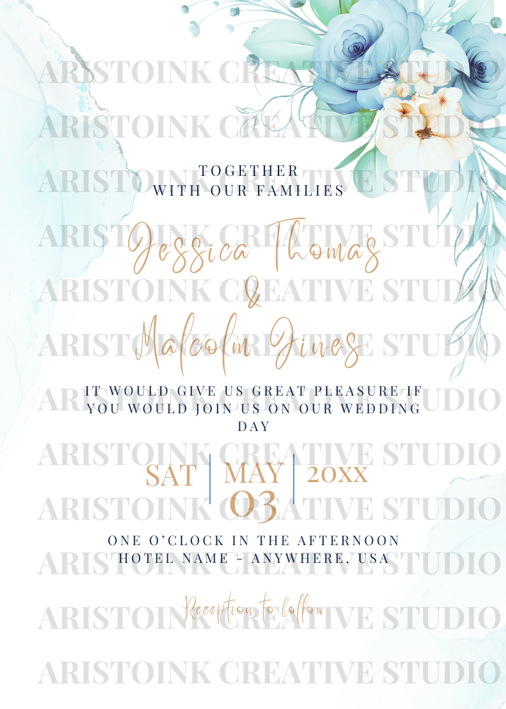 Light green floral invite
