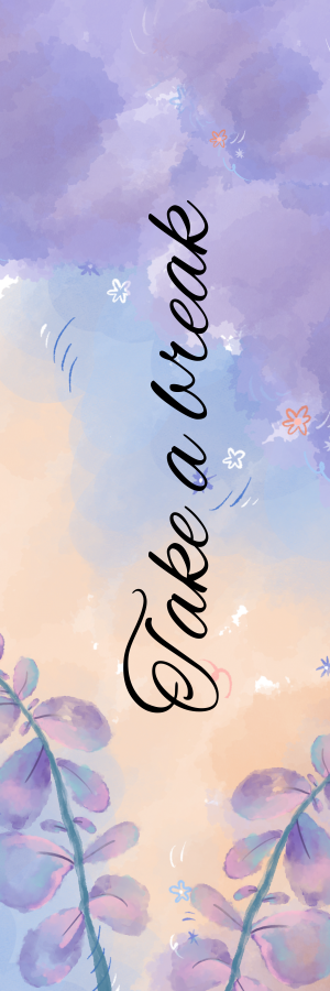 Purple take a break book mark