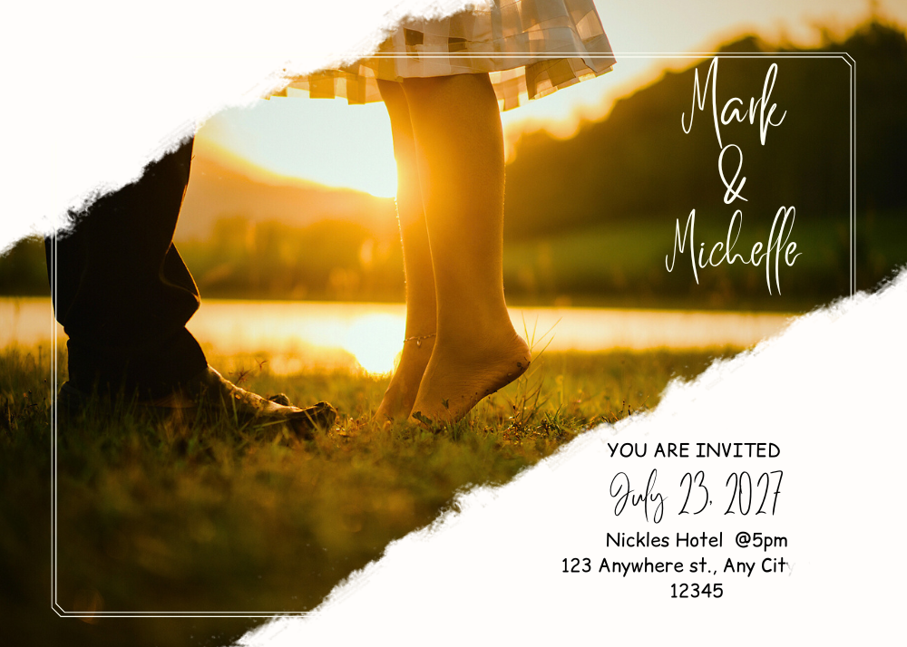 Beige modern wedding invitation
