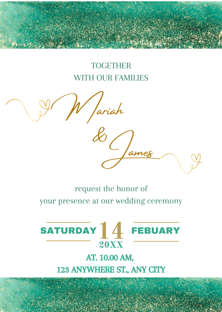 green Minimalist Wedding Invitation