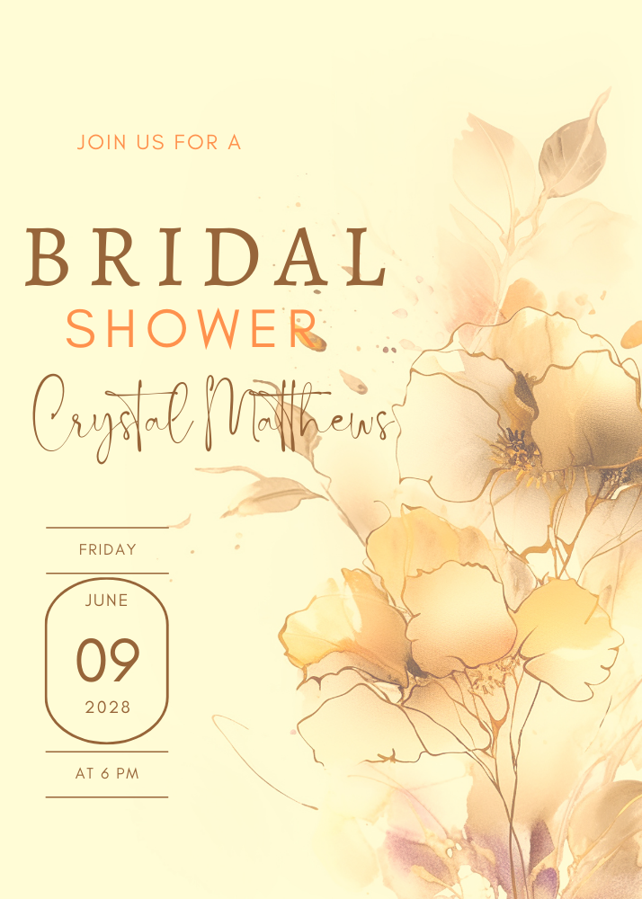 Yellow modern Bridal Shower invite 