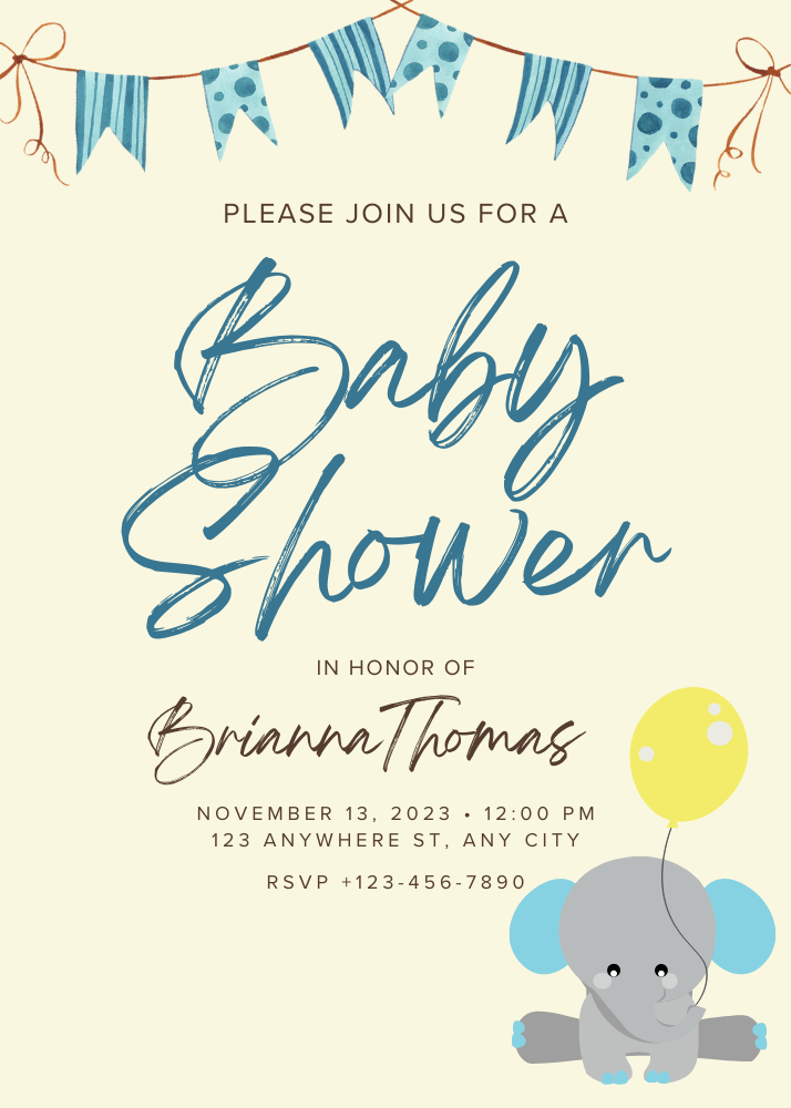 Pale yellow baby lamb Baby shower invite 