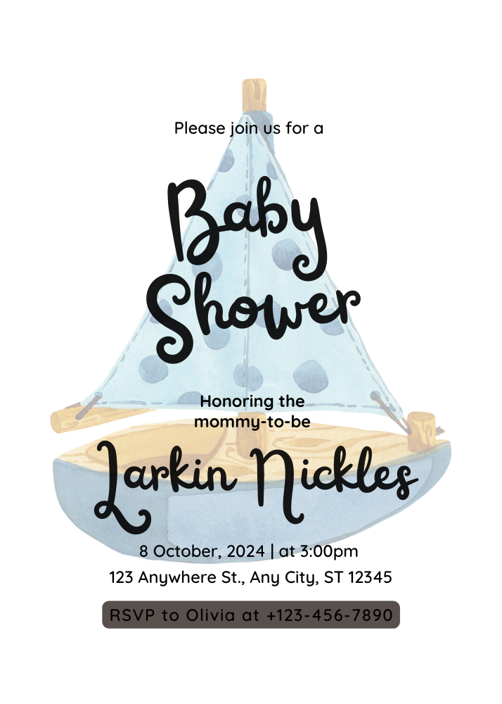 Blue boat Baby Shower 