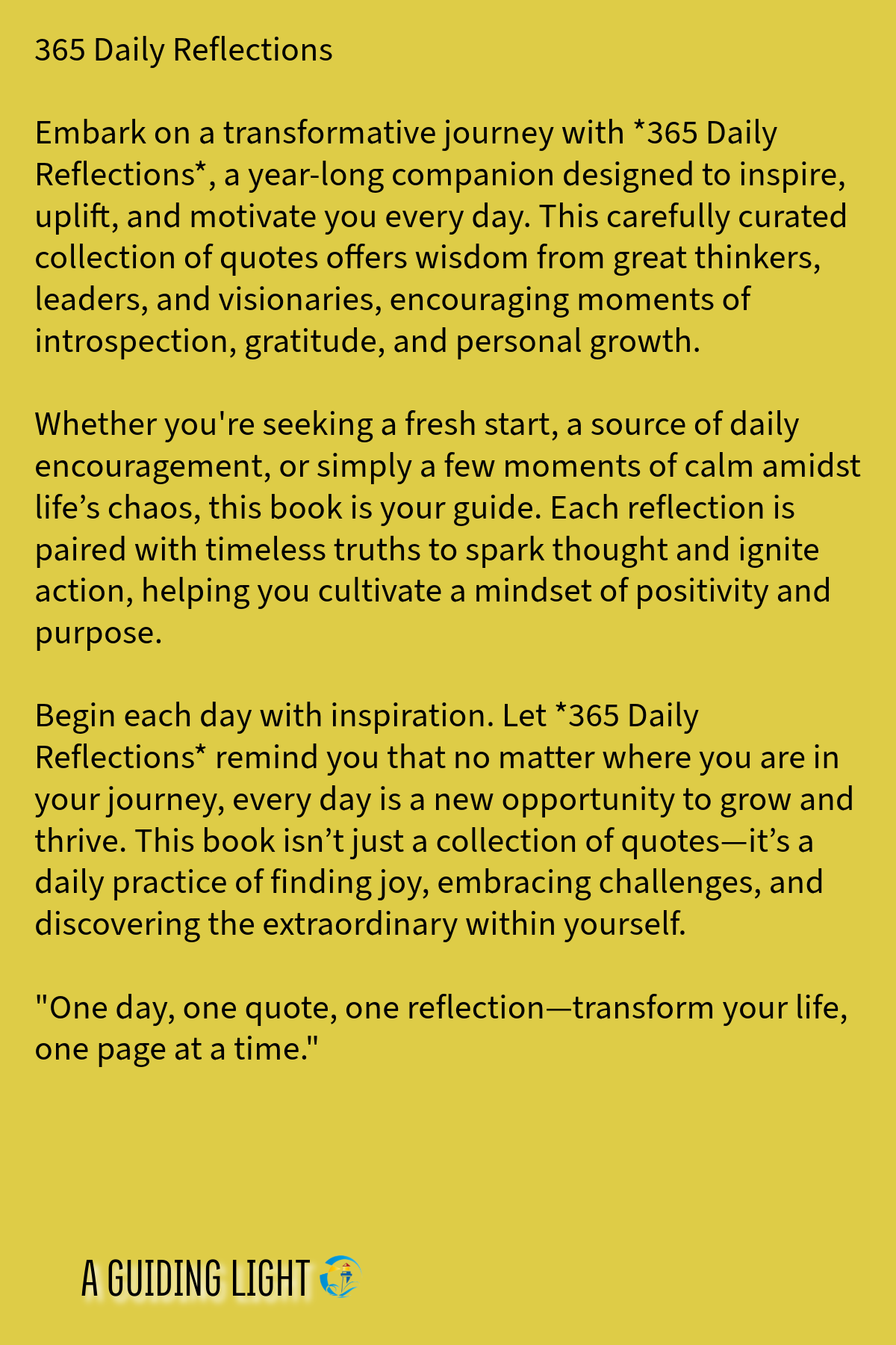 A Guiding Light 365 Daily Reflections
