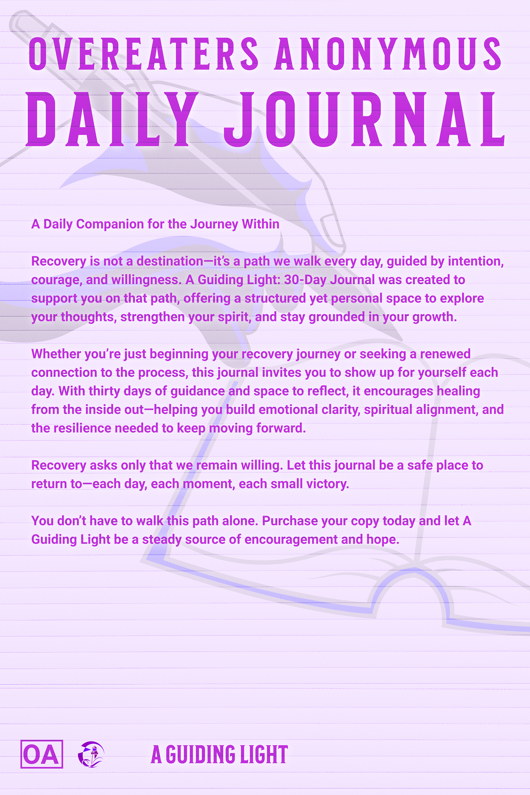 A Guiding Light OA 30-Day Journal for Overeaters Anonymous with Quotes, Reflections and Prompts