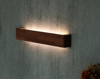 Wooden Wall Sconce Handmade Minimalist Wooden Linear Wall Lamp Wood Wall Led Light Luminaire