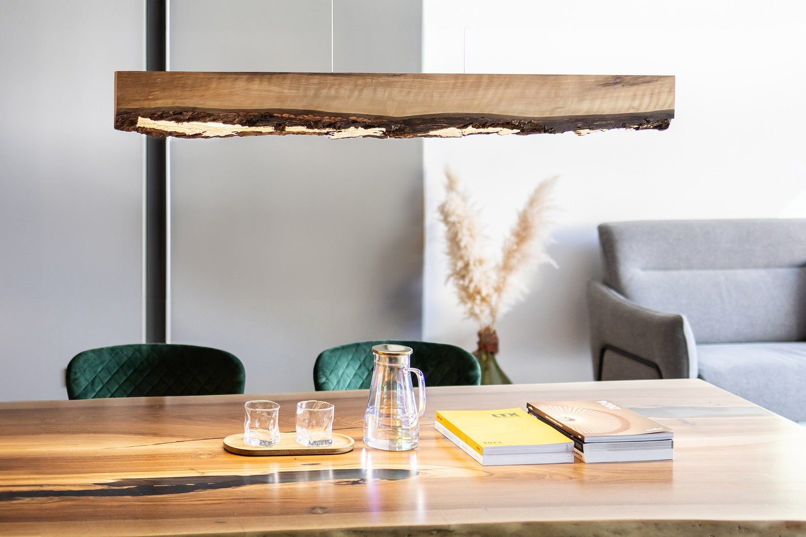 Wood linear chandelier wooden suspension lighting modern linear light wooden linear pendant sleek wooden fixture