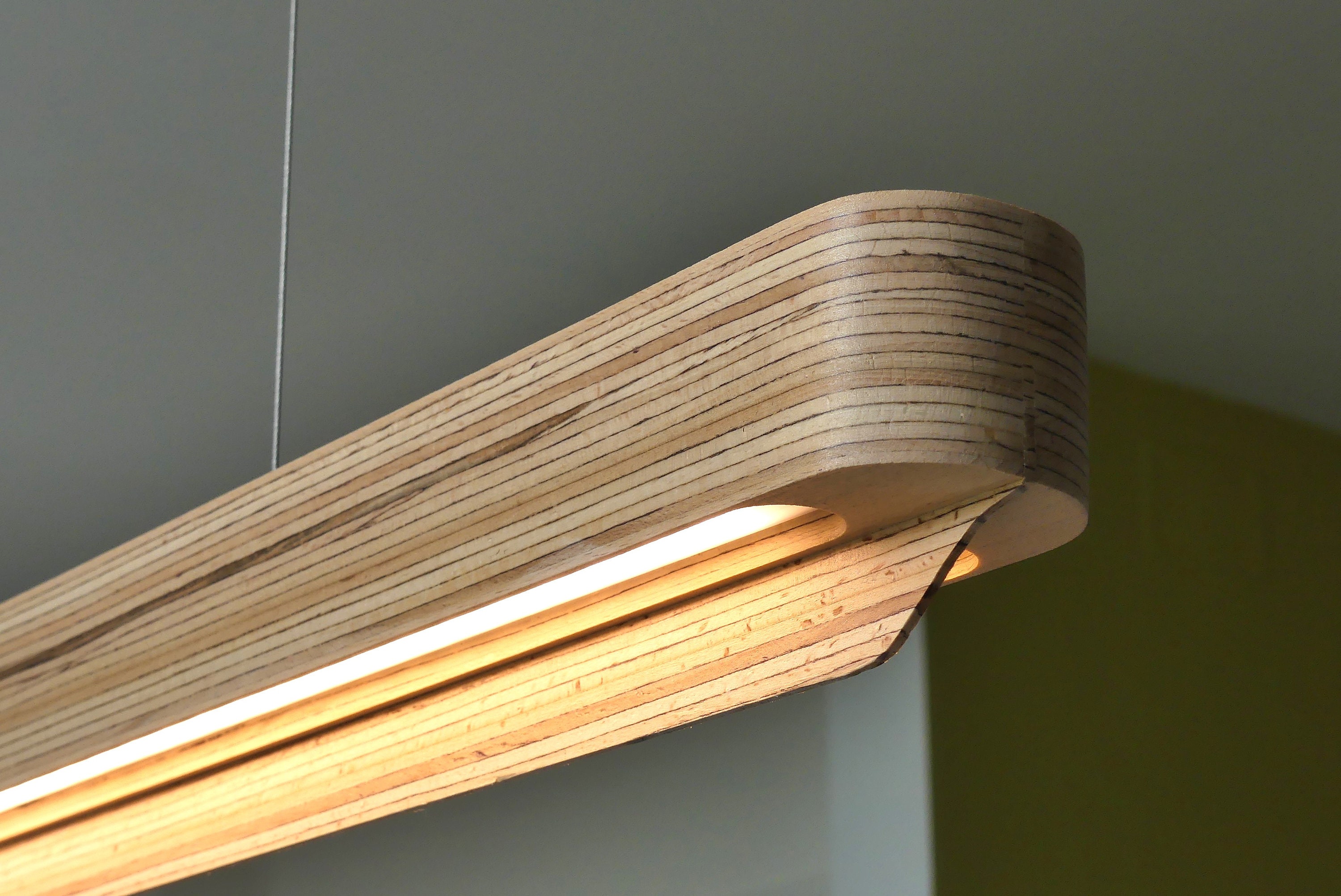 Handmade wooden lamp pendant lamp kitchen dining room table lamp linear and minimalist led lighting