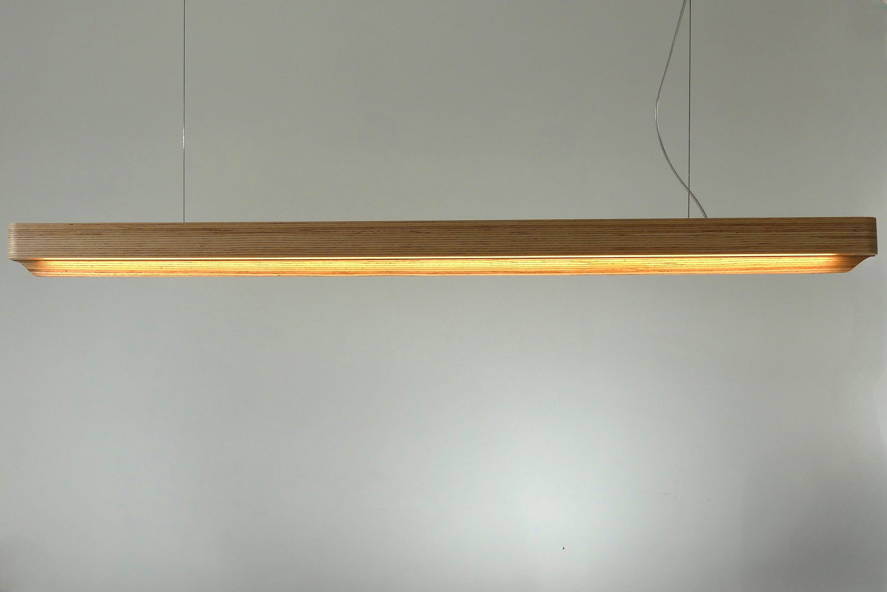 Handmade wooden lamp pendant lamp kitchen dining room table lamp linear and minimalist led lighting
