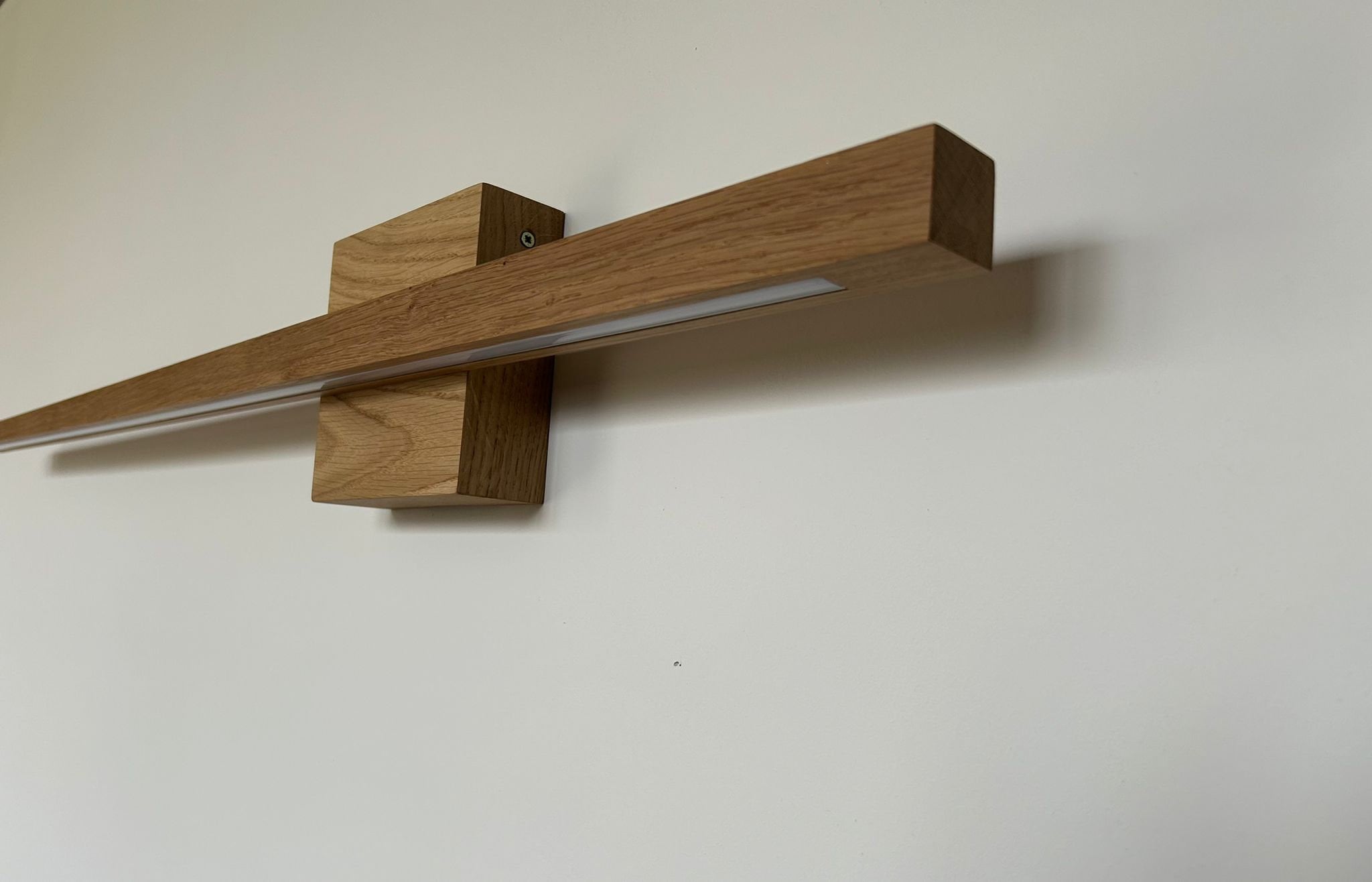 Modern Sconce Led Oak Wall Linear lamp Handmade Wooden Lamp Interior Design.