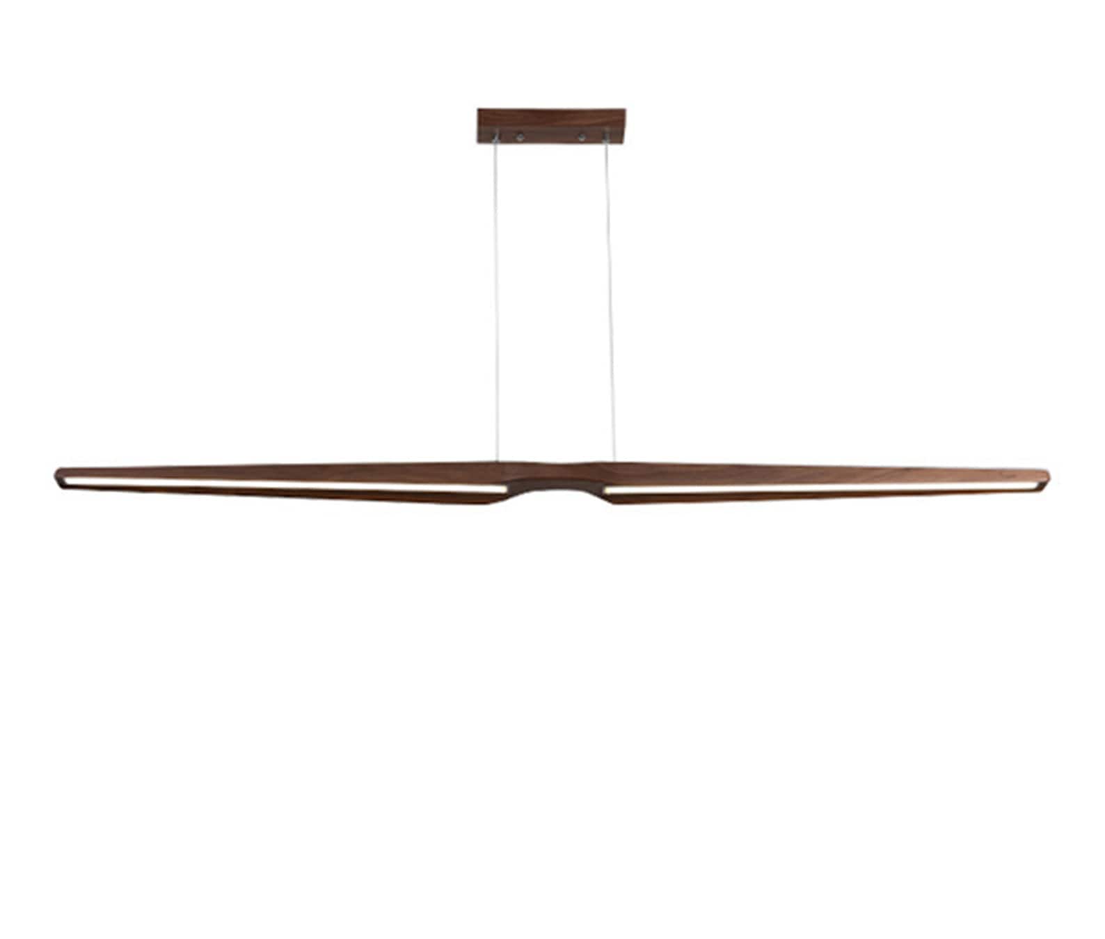 Minimalist wooden linear pendant Kitchen island chandelier Dining room light Nordic wood light Pendant led light suspension