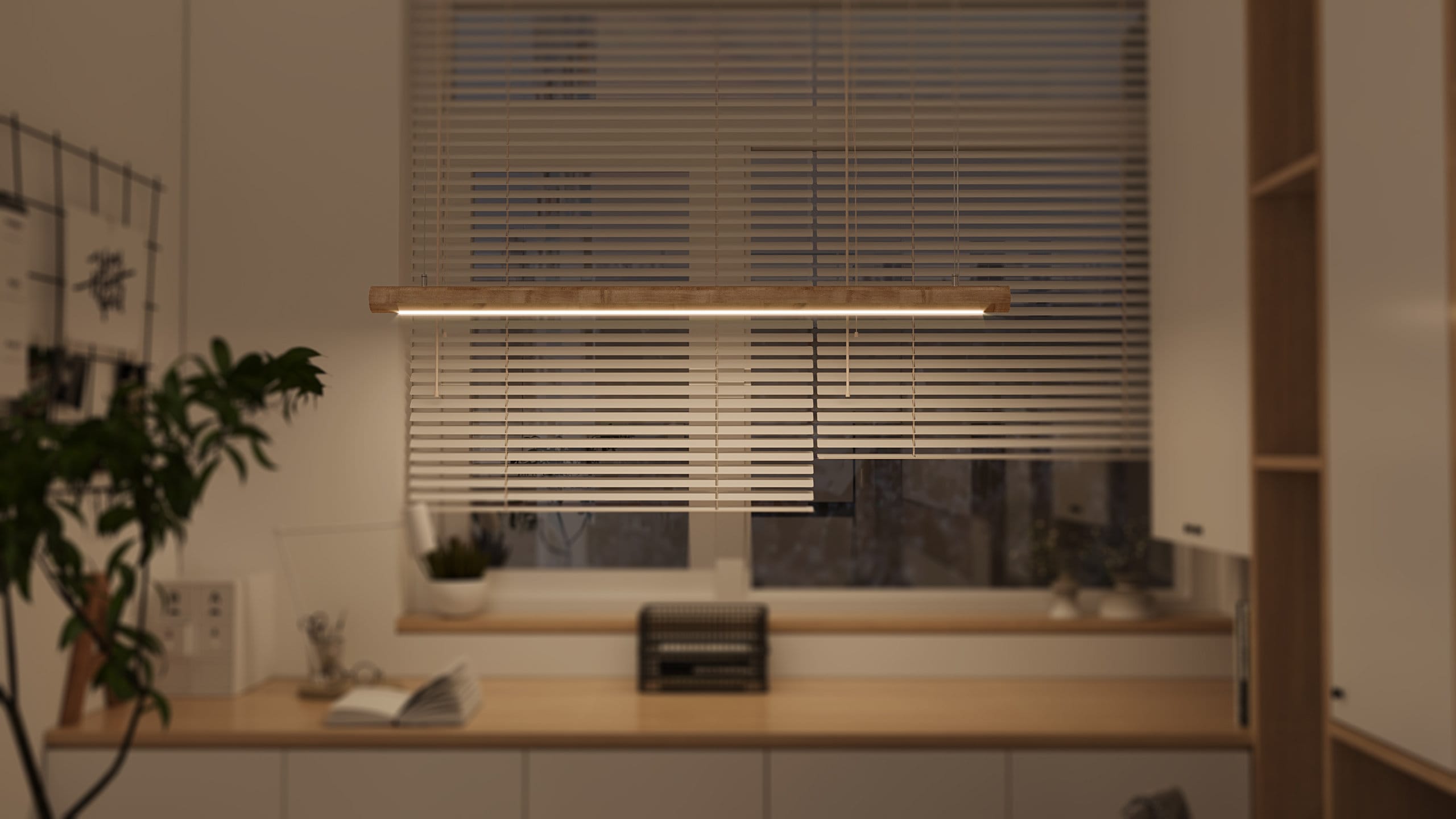 Wood Pendant Light Hanging Light Rustic Wood Light  Modern Linear Wood Hanging Lighting Wood Ceiling Lamp for Kitchen-Bedroom