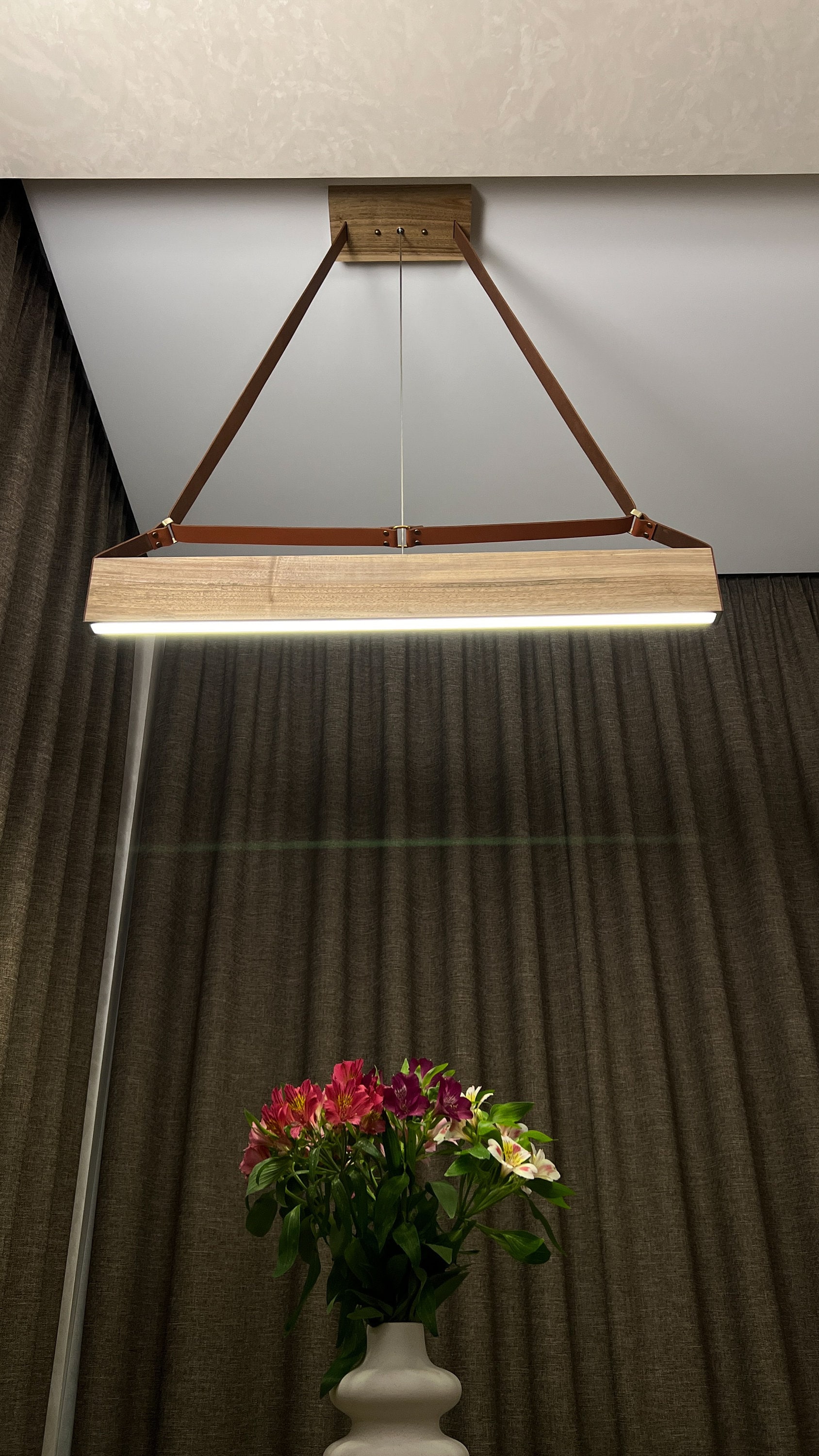 Kitchen Island Lamp Ceiling Mount Wood Pendant Lighting Led Lamp Dining Room Light pendant linear lamp Modern Wooden Suspension Chandelier