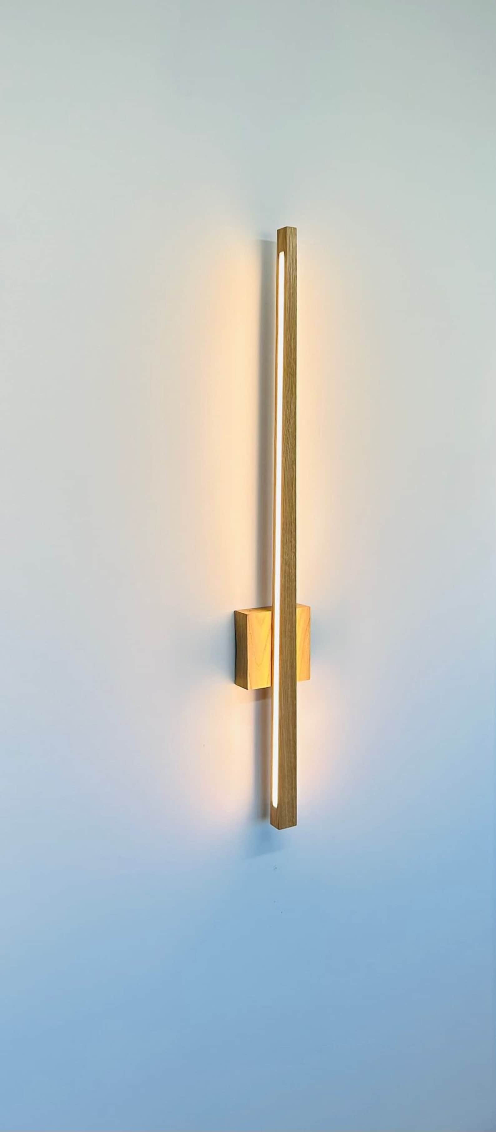 Modern Wooden led Oak Wall Linear lamp Handmade Wooden Lamp