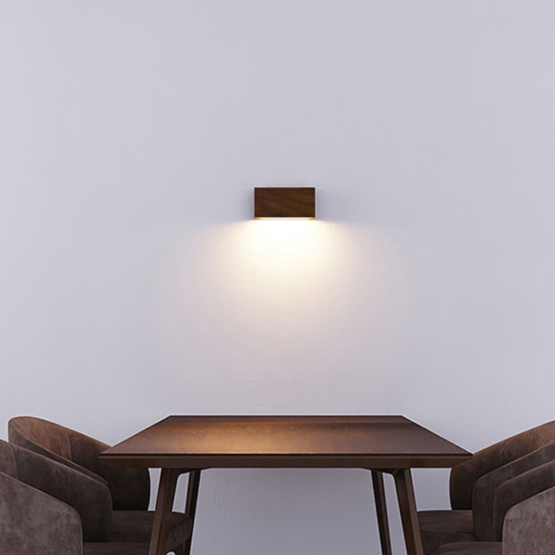 Solid wood wall lamp, walnut minimalist design for bedroom, headboard, living room, entrance hall, and corridor by the designer