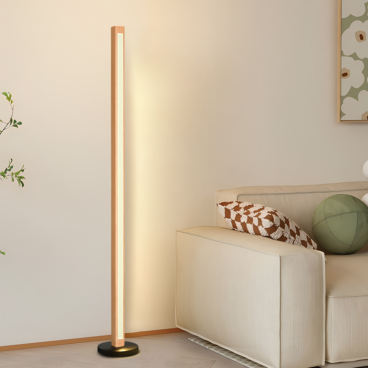 Solid Wood LED Ambient Floor Lamp for Restaurant Hotel Café