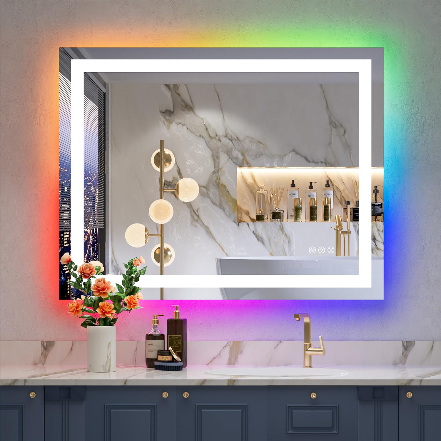 RGB LED Bathroom Vanity Mirror for Dressing Table