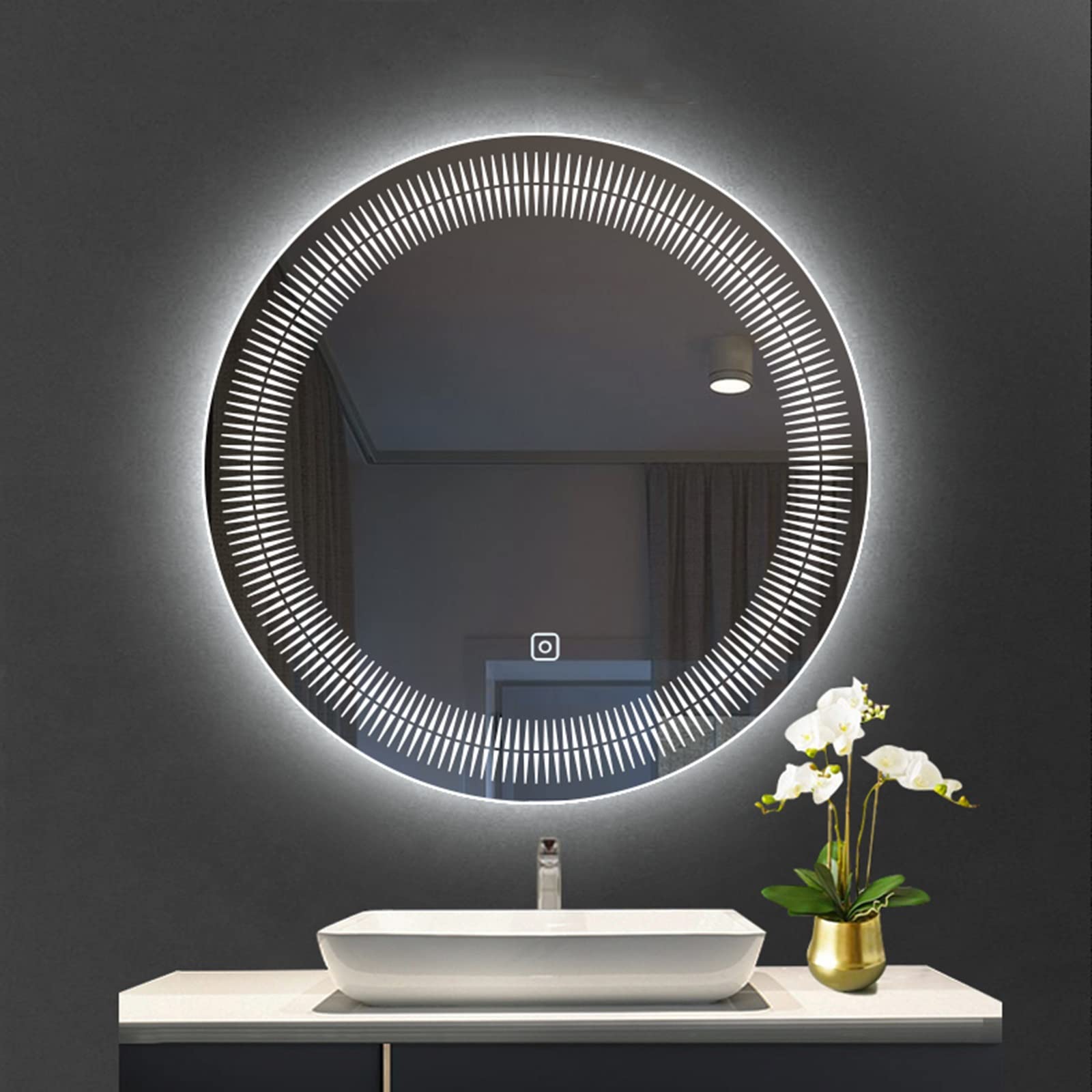 Round Bathroom Makeup Mirror for Hotel Restaurant Decoration