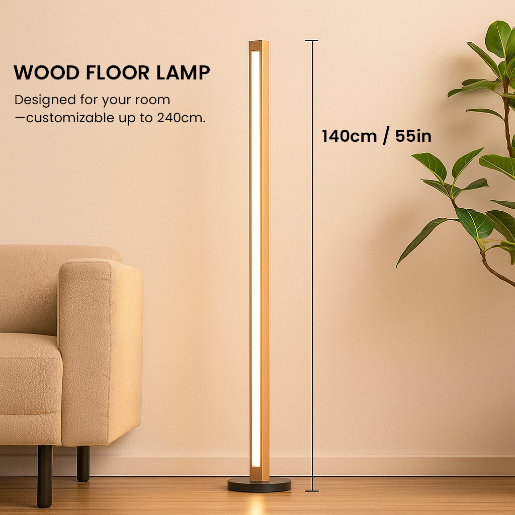 Solid Wood LED Ambient Floor Lamp for Restaurant Hotel Café